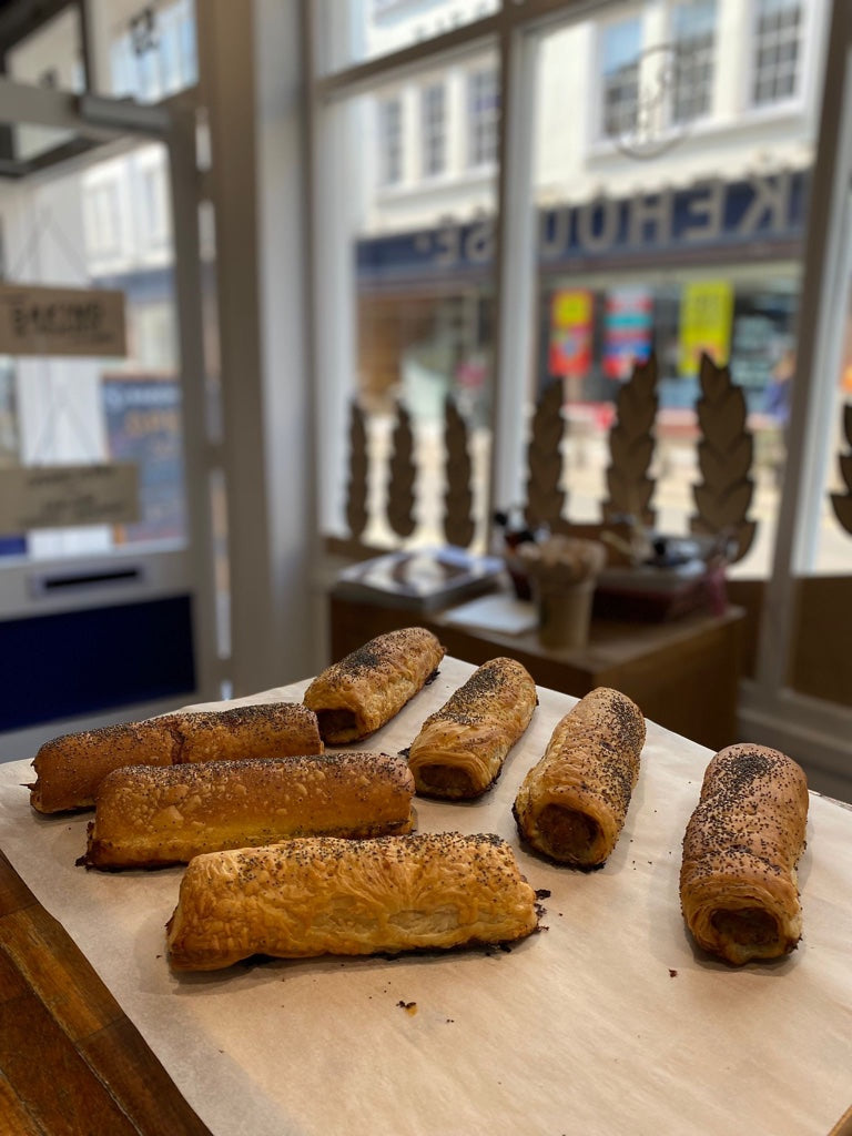 Sausage rolls. Four Bakery, Jersey – Channel Islands.